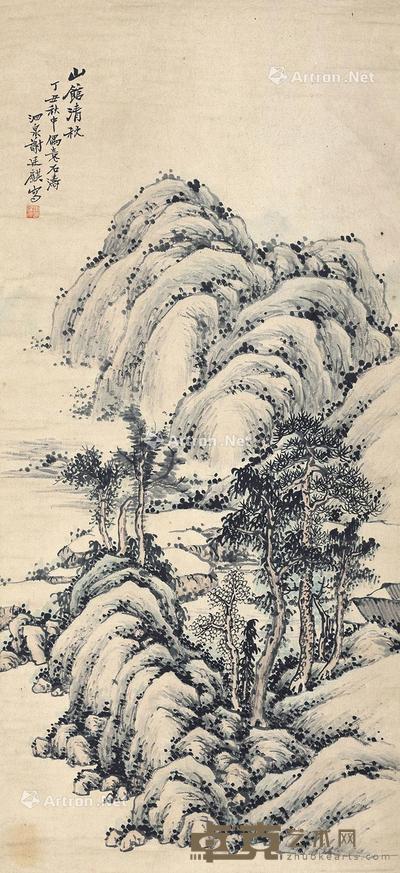 山水 立轴 设色纸本 79×36cm