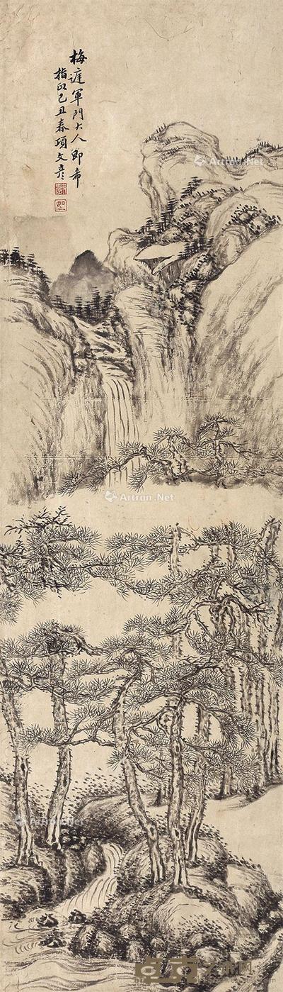 山水 立轴 设色纸本 86×24.5cm