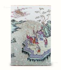  清 粉彩蓬莱仙境纹瓷板