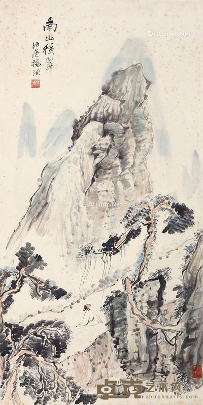 南山积翠 立轴 设色纸本 69×34cm