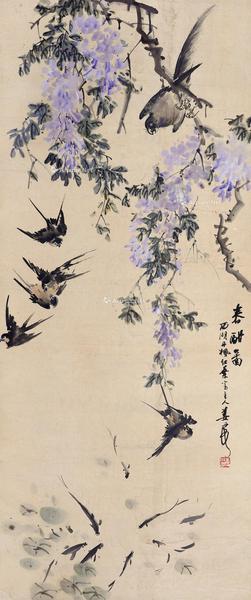  春酣图 轴 设色纸本