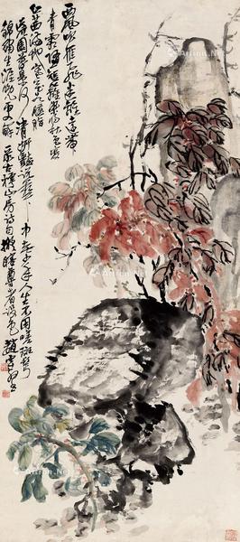 花卉 立轴 纸本设色