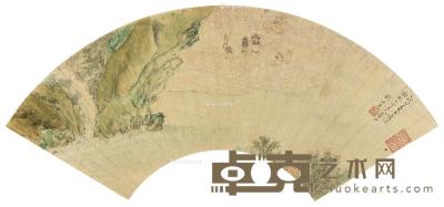  戊子（1828）年作 钟馗云游 镜片 设色笺纸 18×54cm