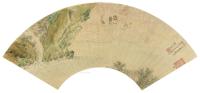 戊子（1828）年作 钟馗云游 镜片 设色笺纸