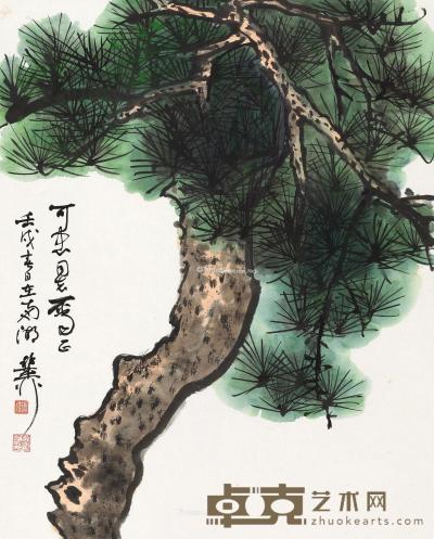 * 壬戌（1982）年作 松树 镜片 设色纸本 66.5×53cm