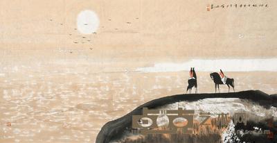 2004年作 大河旭日 软片 设色纸本 69×136cm