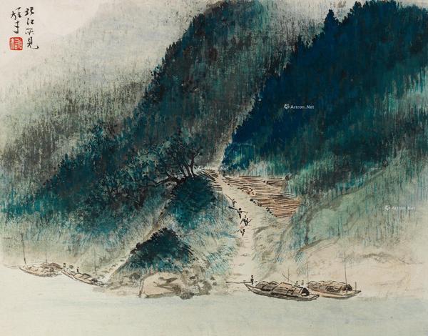 北江所见 镜片 设色纸本