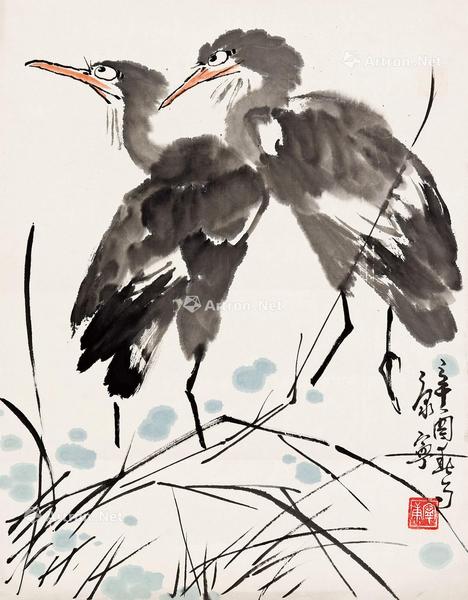  1981年作 花鸟 镜心 纸本设色
