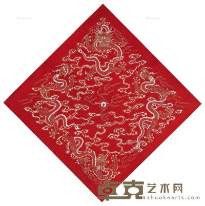  清乾隆 御制描金龙纹宫绢 （十张） 65×65cm×10