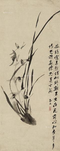  兰草 立轴 纸本水墨
