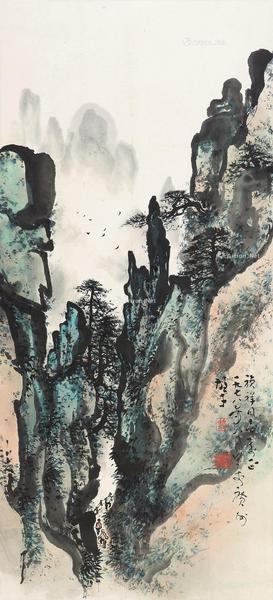  1978年作  黄山松云 镜片 设色纸本
