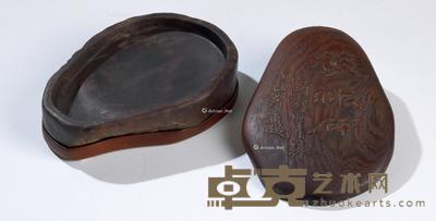 唐云画 徐孝穆刻梅根端砚 8×11×2cm