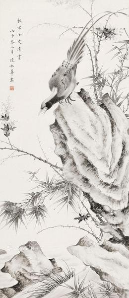  赠李秋君花鸟图 立轴 纸本水墨