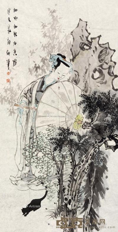 2010年作 细雨如酥 镜心 设色纸本 136×69cm