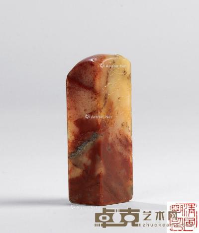  林清卿风格寿山石薄意梅花纹印章 2.2×2.2×6.9cm