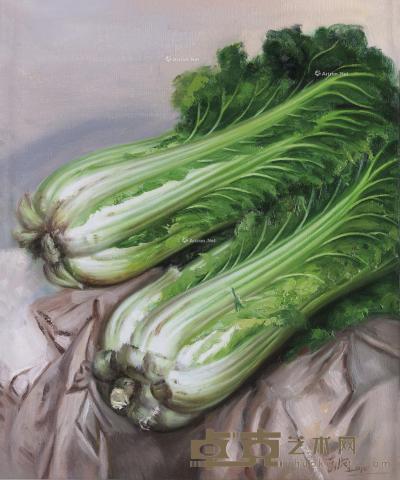  2010年作 两棵白菜 布面油画 60×50cm