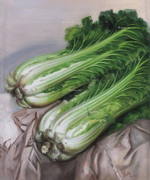  2010年作 两棵白菜 布面油画