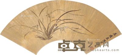 幽兰 镜片 金笺设色纸本 18×52cm