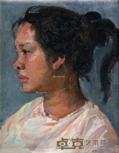  1957年作 女肖像 木板 油画 40×32cm