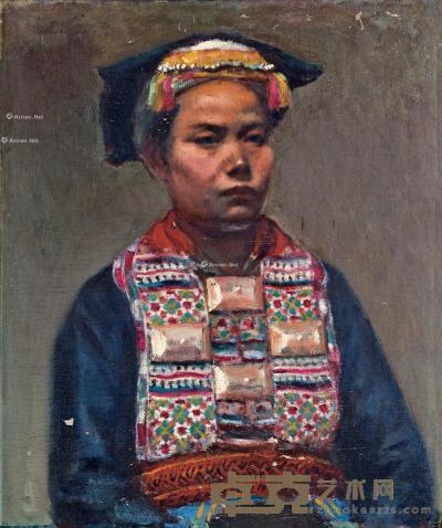 1953年作 藏族妇女 布面 油画 52×44cm