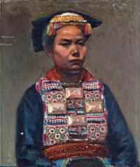  1953年作 藏族妇女 布面 油画