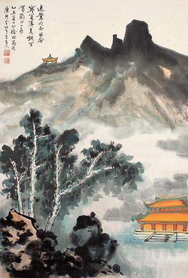  山水 立轴