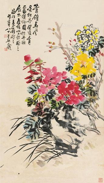  癸亥（1983）年作 管领春风 立轴 设色纸本