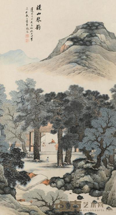  己卯（1819）年作 溪山琴韵 立轴 设色纸本 142×77cm