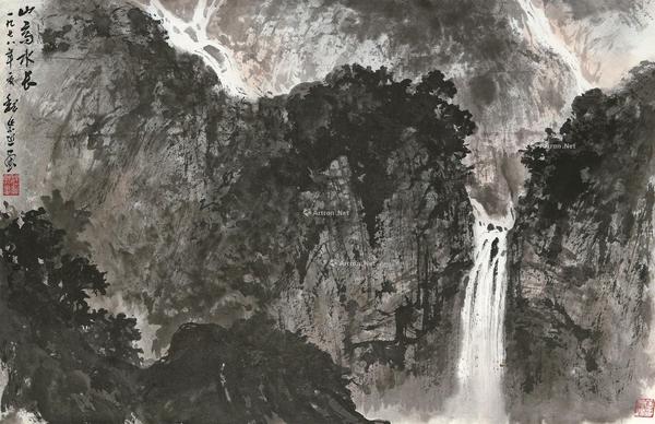  戊午（1978）年作 山高水长 立轴 设色纸本