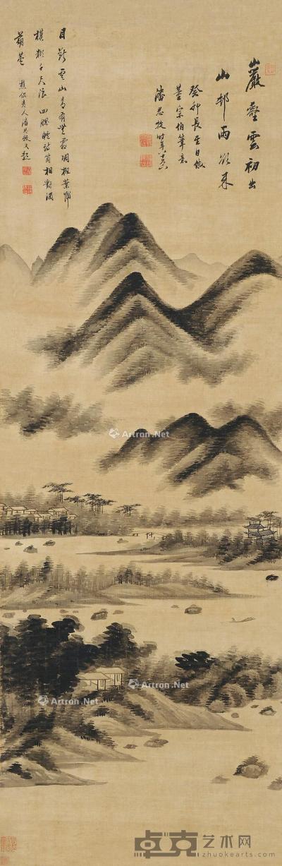  癸卯（1843）年作 云山青有无 立轴 水墨绢本 143×46cm
