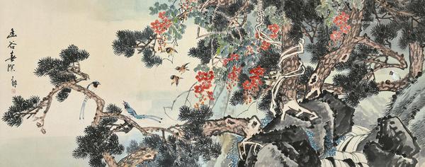  幽谷春深 镜片 设色纸本