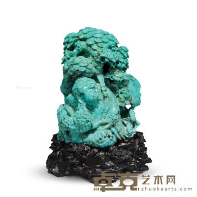  清 绿松石雕送福罗汉 14×610cm