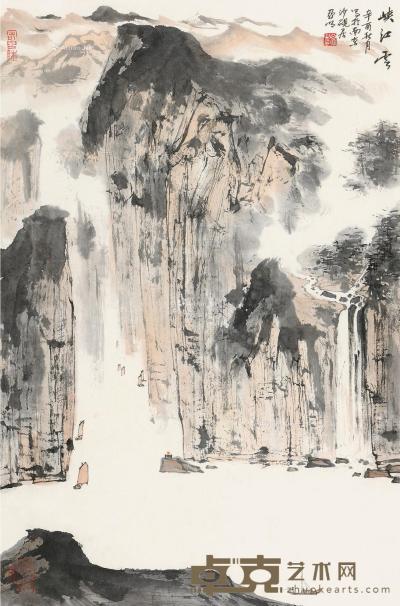  辛酉（1981）年作 峡江云 镜片 设色纸本 69×45.5cm