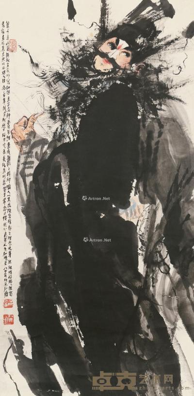  甲子（1984）年作 钟馗像 立轴 设色纸本 134.5×66.5cm