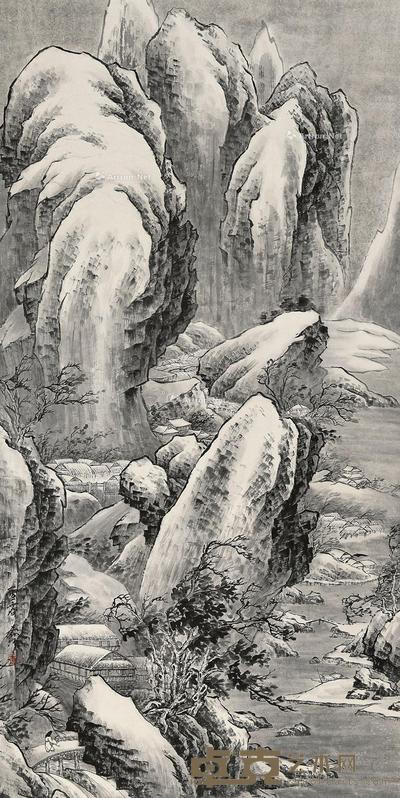 雪霁 立轴 水墨纸本 137×69cm