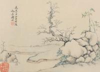  乙未（1835）年作 竹景图 镜片 设色纸本