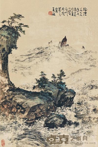  己未（1979）年作 鼓浪风光 镜片 设色纸本 68×45cm