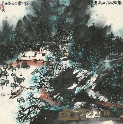  春风又绿江南岸 镜片 设色纸本 67×67cm