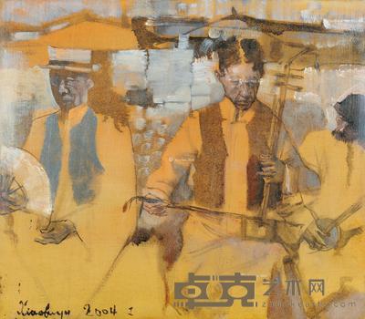  民族音乐 油画 布面 44×50cm