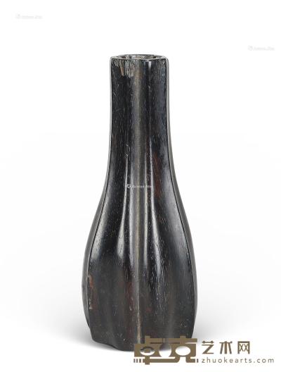  清 紫檀筋瓶 高9.5cm