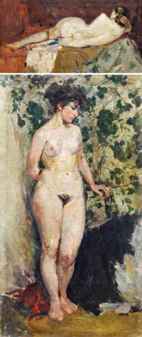  1959年作 站姿女人体·女裸之三（双面画） 布面 油画