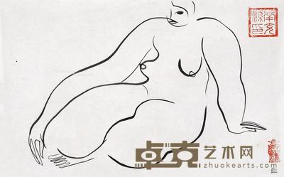 裸女 纸本 水墨 27.5×45cm