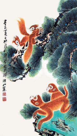  猴趣 软片 纸本