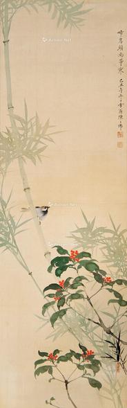  己丑（1949）年作 啼鸟头尚带寒 立轴 绢本