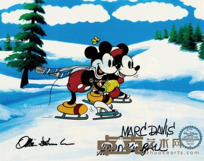  米老鼠系列动画《冰上曲》限量版赛璐璐片 （一帧） 纸本 赛璐璐片 27×33cm