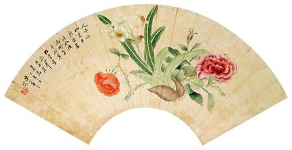  丁亥（1947）年作 扇面 立轴 纸本