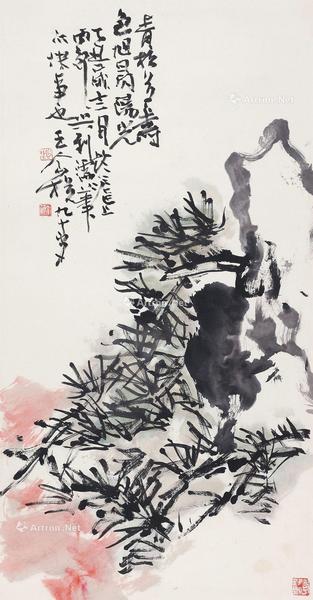  1985年作 花卉 立轴 设色纸本