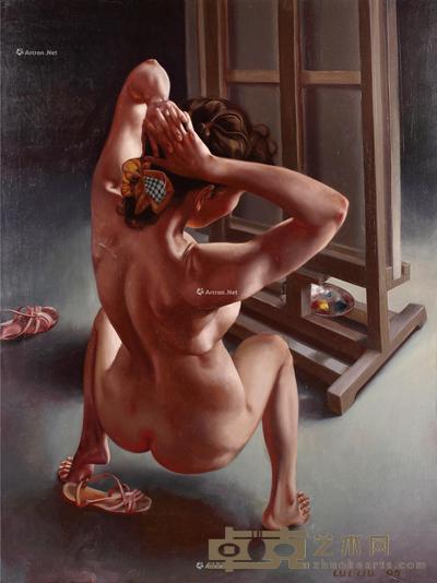 画架前的模特 布面油画 121.5×92cm