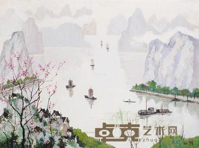  2012年作 藤景小桃花 布面油画 80×60cm