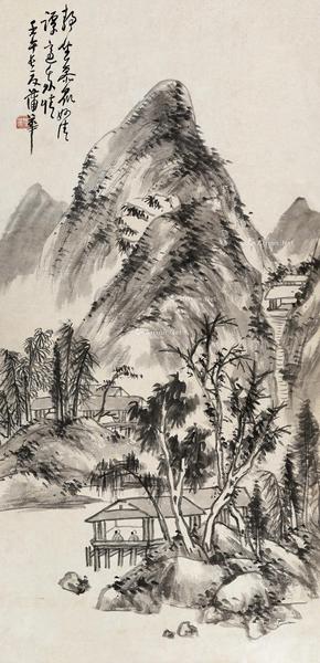  壬午（1882）年作 静坐参众妙 立轴 水墨纸本